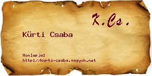 Kürti Csaba névjegykártya