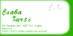 csaba kurti business card